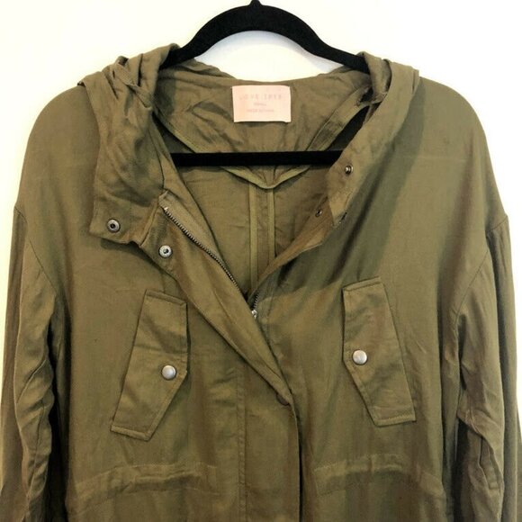 Love Tree S Long Hooded Lightweight Green Military - Picture 2 of 8